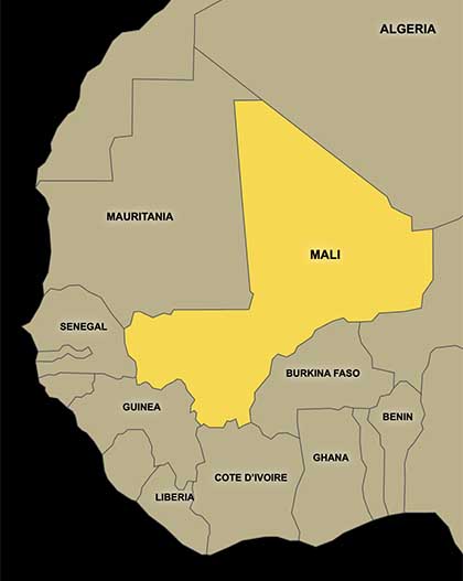A map of where VOA broadcasts in Africa.