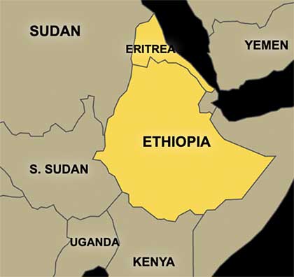 A map of where VOA broadcasts in Africa.