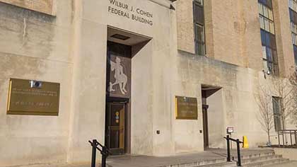 Photo of the Cohen Building entrance.