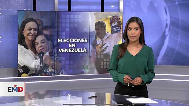Screenshot of a VOA journalist hosting a news report on elections in Venezuela.